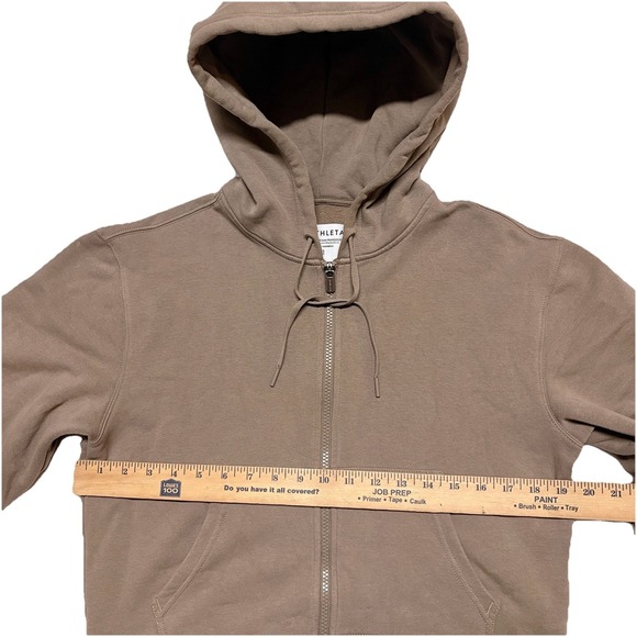 Athleta Forever Fleece Full Zip Sweatshirt Hoodie Cropped - Brown - Women's S - Picture 8 of 13